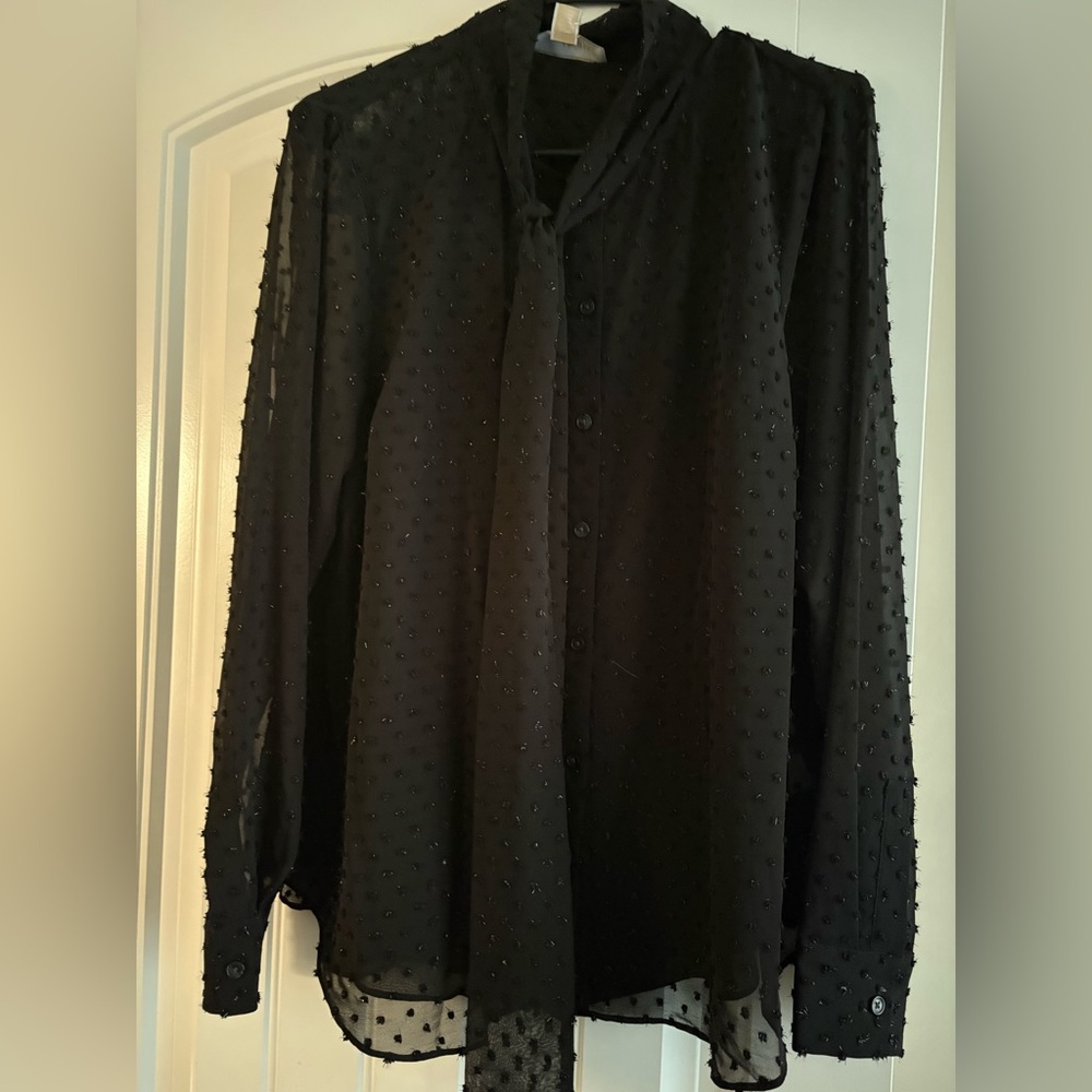 Michael Kors Women’s Long-Sleeve Tie Neck Blouse